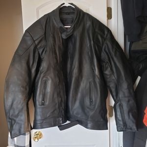 Mens 3-4XL leather riding jacket